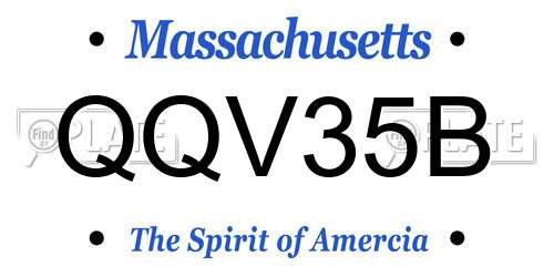 QQV35B Massachusetts License Plate