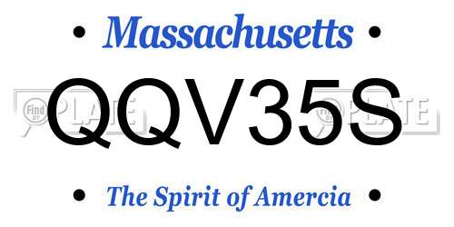 QQV35S Massachusetts License Plate