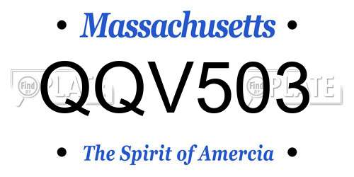 QQV503 Massachusetts License Plate