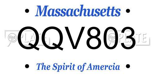 QQV803 Massachusetts License Plate