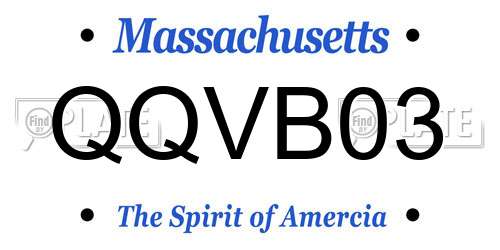 QQVB03 Massachusetts License Plate