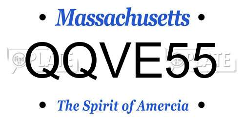 QQVE55 Massachusetts License Plate