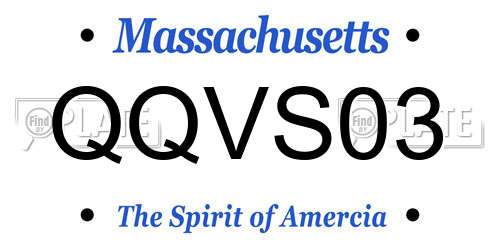 QQVS03 Massachusetts License Plate