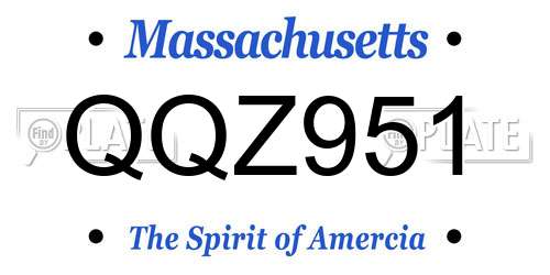 QQZ951 Massachusetts License Plate
