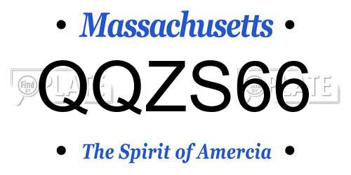 QQZS66 Massachusetts License Plate