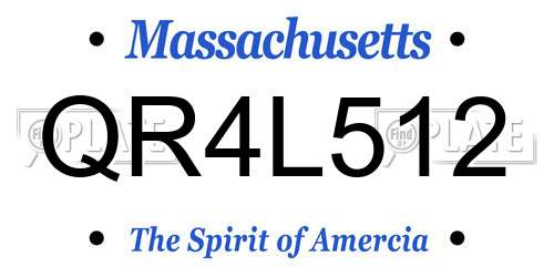 QR4L512 Massachusetts License Plate
