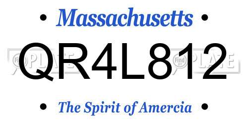 QR4L812 Massachusetts License Plate