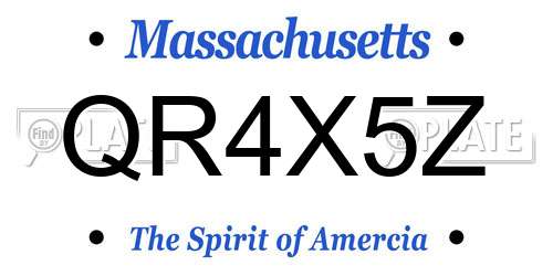 QR4X5Z Massachusetts License Plate