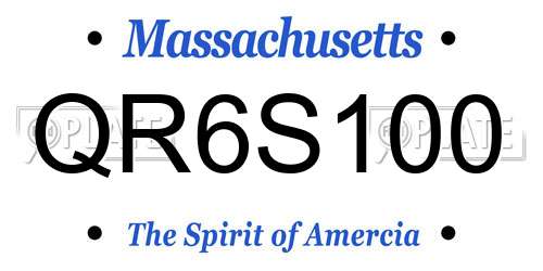 QR6S100 Massachusetts License Plate