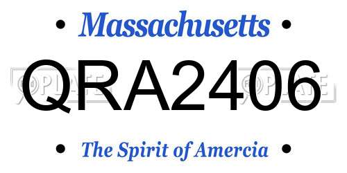QRA2406 Massachusetts License Plate