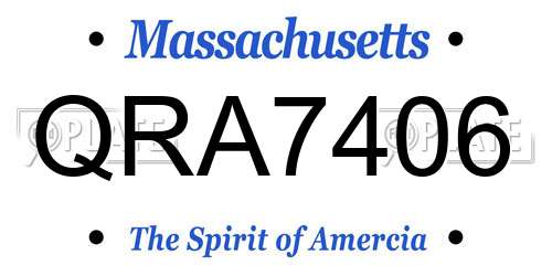QRA7406 Massachusetts License Plate