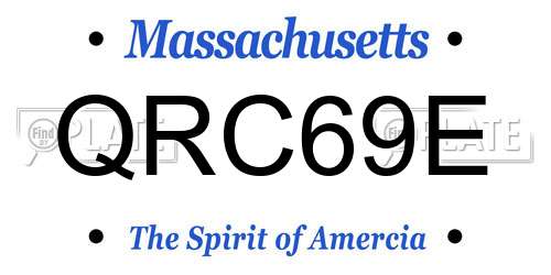 QRC69E Massachusetts License Plate