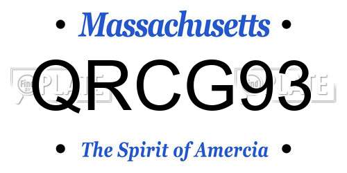 QRCG93 Massachusetts License Plate
