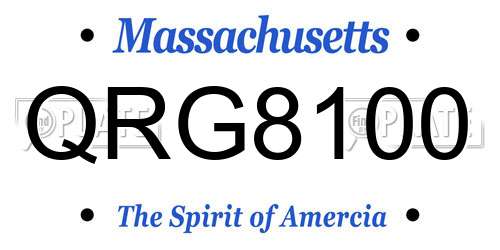 QRG8100 Massachusetts License Plate