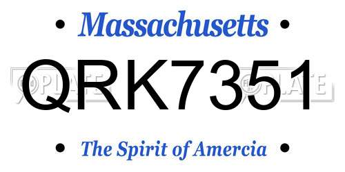 QRK7351 Massachusetts License Plate