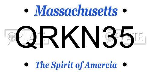 QRKN35 Massachusetts License Plate