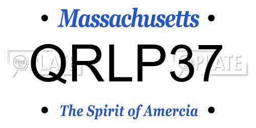 QRLP37 Massachusetts License Plate