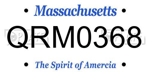 QRM0368 Massachusetts License Plate