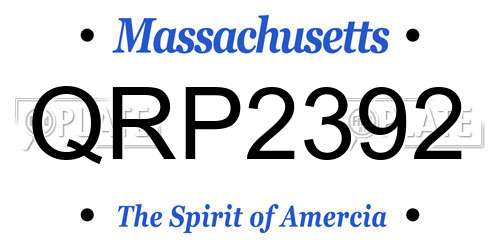 QRP2392 Massachusetts License Plate
