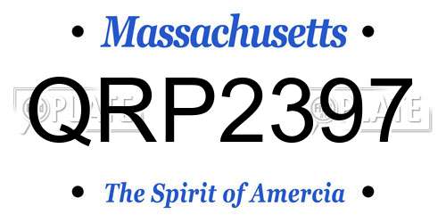 QRP2397 Massachusetts License Plate