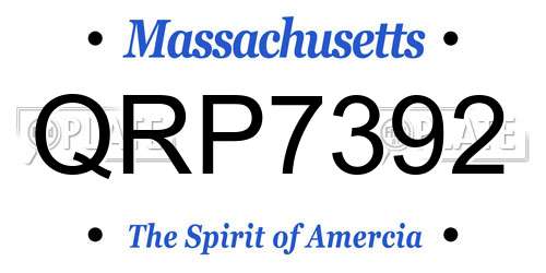 QRP7392 Massachusetts License Plate