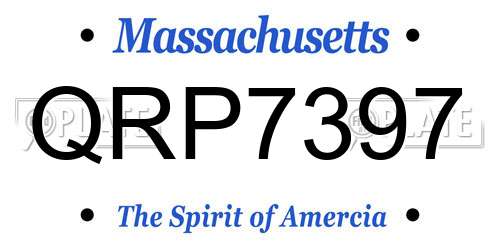 QRP7397 Massachusetts License Plate
