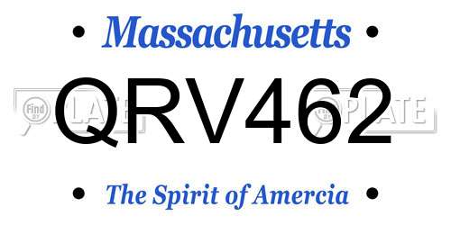 QRV462 Massachusetts License Plate