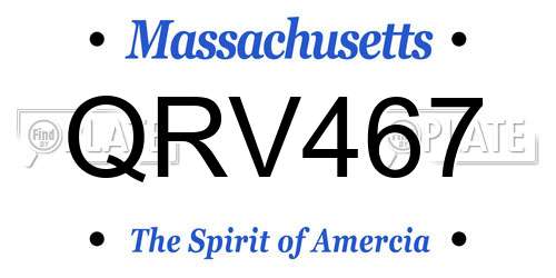 QRV467 Massachusetts License Plate