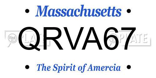 QRVA67 Massachusetts License Plate