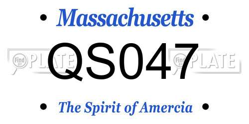 QS047 Massachusetts License Plate