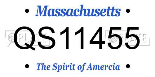 QS11455 Massachusetts License Plate