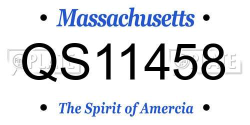 QS11458 Massachusetts License Plate
