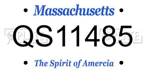 QS11485 Massachusetts License Plate