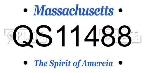 QS11488 Massachusetts License Plate