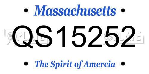 QS15252 Massachusetts License Plate