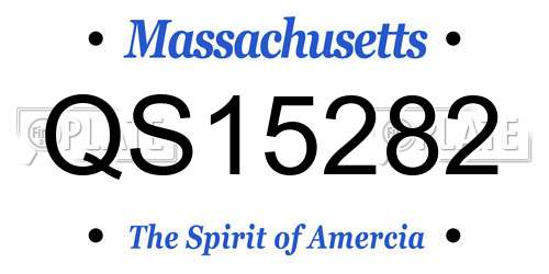 QS15282 Massachusetts License Plate