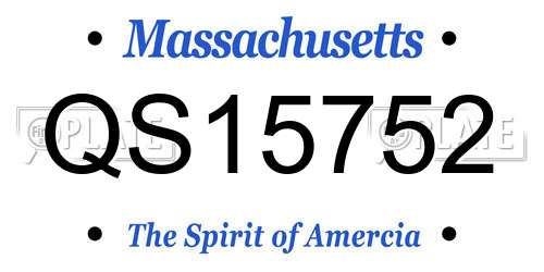 QS15752 Massachusetts License Plate