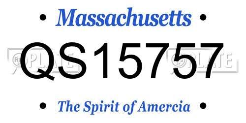 QS15757 Massachusetts License Plate