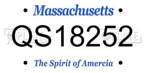 QS18252 Massachusetts License Plate