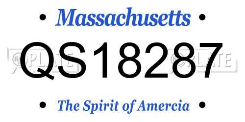 QS18287 Massachusetts License Plate