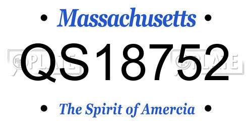 QS18752 Massachusetts License Plate