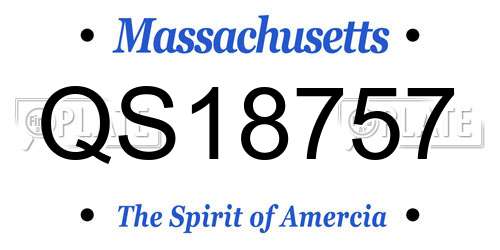 QS18757 Massachusetts License Plate