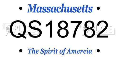 QS18782 Massachusetts License Plate