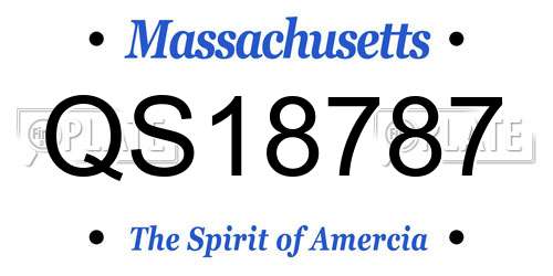 QS18787 Massachusetts License Plate