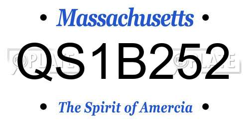 QS1B252 Massachusetts License Plate