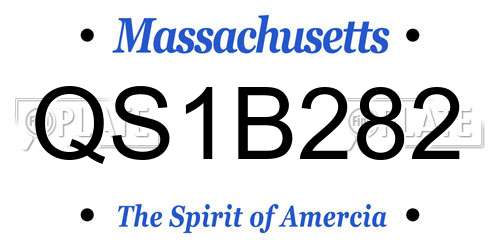 QS1B282 Massachusetts License Plate
