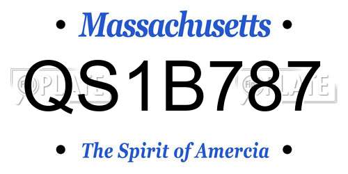 QS1B787 Massachusetts License Plate