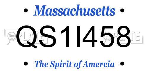 QS1I458 Massachusetts License Plate