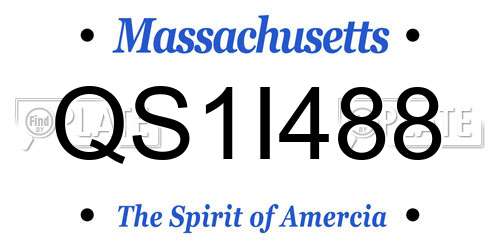 QS1I488 Massachusetts License Plate