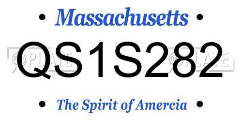 QS1S282 Massachusetts License Plate